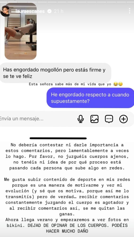 Laura Escanes responde al comentario de una mujer