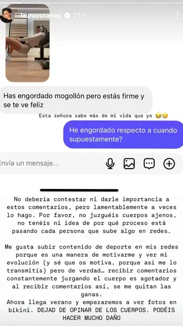 Laura Escanes responde al comentario de una mujer Laura Escanes responde al comentario de una mujer