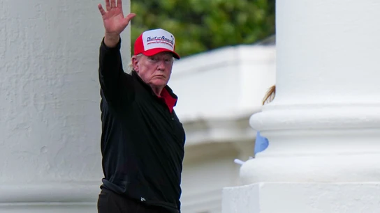 El presidente de Estados Unidos (EEUU), Donald Trump, este domingo.  El presidente de Estados Unidos (EEUU), Donald Trump, este domingo.
