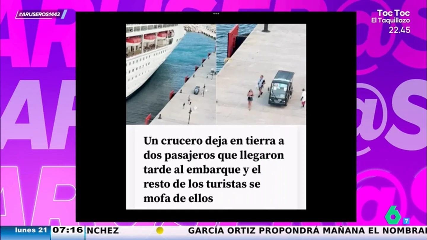 Llegan tarde a embarcar, pierden el crucero y "la gente se cachondea de ellos en cubierta" Llegan tarde a embarcar, pierden el crucero y "la gente se cachondea de ellos en cubierta"