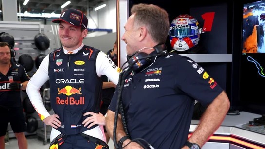 Max Verstappen y Christian Horner Max Verstappen y Christian Horner