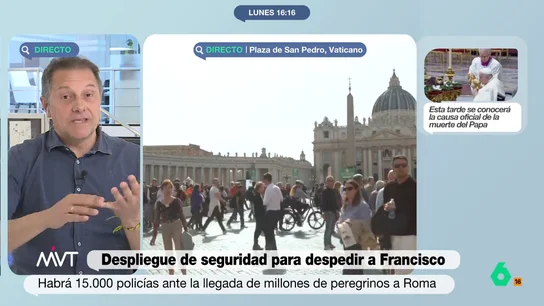 De francotiradores a sistemas antidrones y antihackeo: así será el inédito operativo de seguridad por la muerte del papa Francisco Tras la muerte del papa Francisco, Roma congregará a millones de peregrinos y más de 200 mandatarios para su funeral, todo un reto de seguridad sobre el que Leo Álvarez da en este vídeo algunas claves.