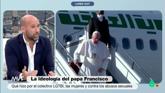 Gonzalo Miró, sobre el papa Francisco: "Si yo fuera cardenal, me parecería progresista, pero para mí va muy retrasado" Más Vale Tarde debate en este vídeo sobre la ideología del papa Francisco. Para Gonzalo Miró, "es innegable considerar a este papa progresista, en comparación a lo que es la Iglesia en sí".