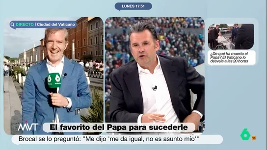 Iñaki López se emociona con las 'quinielas' para el nuevo papa: "No sé si se puede apostar o estaríamos en pecado mortal" Iñaki López se emociona con las 'quinielas' para el nuevo papa: "No sé si se puede apostar o estaríamos en pecado mortal"