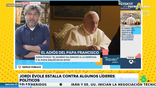 Jordi Évole estalla contra los "mensajes hipócritas" de ciertos líderes políticos tras la muerte del papa: "Me da vergüenza ajena" Jordi Évole estalla contra los "mensajes hipócritas" de ciertos líderes políticos tras la muerte del papa: "Me da vergüenza ajena"
