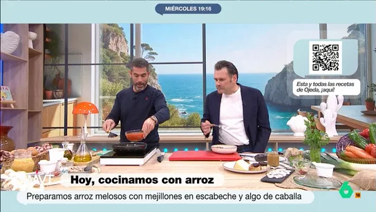 Iñaki López se quema con el arroz de Pablo Ojeda: "Esto engancha más que el fentanilo" El presentador de Más Vale Tarde no se puede resistir al plato que ha preparado el nutricionista: un delicioso arroz con champiñones y queso.