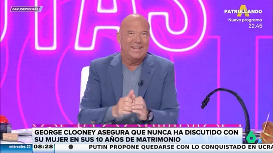 Alfonso Arús, a George Clooney tras decir que nunca ha discutido con su mujer: "Desde que te has puesto el Farmatint Ortega Cano..." Alfonso Arús, a George Clooney tras decir que nunca ha discutido con su mujer: "Desde que te has puesto el Farmatint Ortega Cano..."