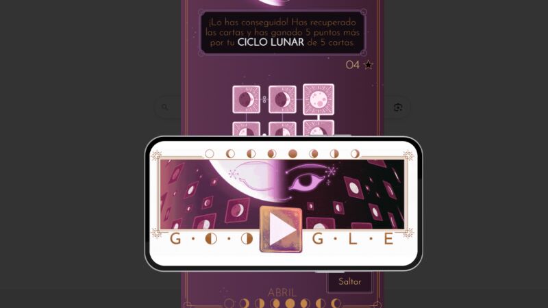 'Doodle' interactivo de Google con el juego de 'La Salida de la Media Luna'