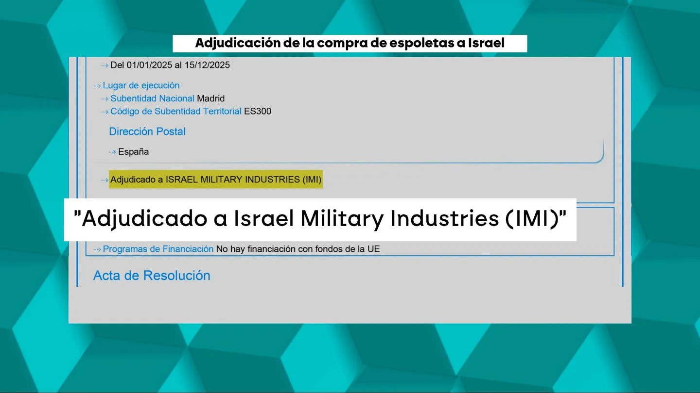 Adjudicación del Gobierno de España para la compra de espoletas a Israel. Adjudicación del Gobierno de España para la compra de espoletas a Israel.