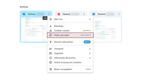 Guardando una copia de los documentos sin abrirlos Guardando una copia de los documentos sin abrirlos