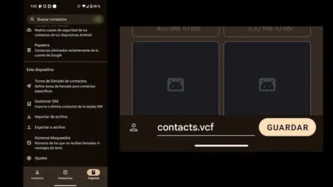 Haciendo una copia de seguridad de los contactos Haciendo una copia de seguridad de los contactos