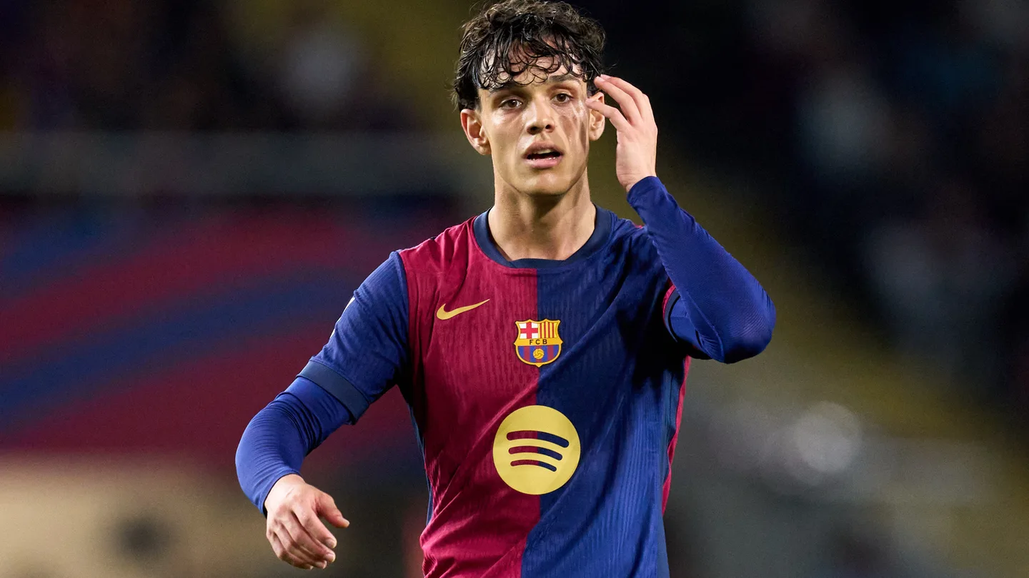 Héctor Fort, durante el partido del FC Barcelona ante el Mallorca el 22 de abril de 2025 Héctor Fort, durante el partido del FC Barcelona ante el Mallorca el 22 de abril de 2025