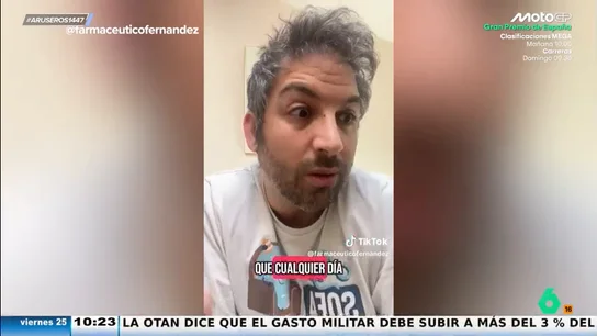 Farmacéutico Fernández, a los que retrasan el despertador por las mañanas: "Retrasado eres tú, que yo no me tenía que despertar" Farmacéutico Fernández, a los que retrasan el despertador por las mañanas: "Retrasado eres tú, que yo no me tenía que despertar"