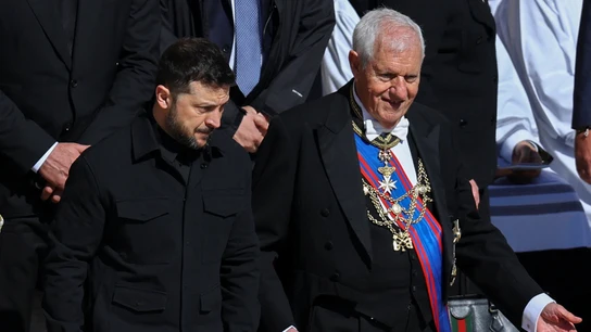 El presidente ucraniano, Volodímir Zelenski, llega al funeral del papa Francisco El presidente ucraniano, Volodímir Zelenski, llega al funeral del papa Francisco