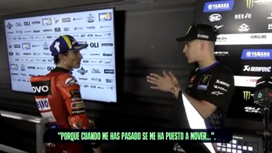 La llamativa conversación entre Márquez y Quartararo tras la 'sprint' de Jerez: "No te he tocado..." La llamativa conversación entre Márquez y Quartararo tras la 'sprint' de Jerez: "No te he tocado..."
