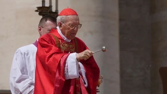 Giovanni Battista Re, cardenal encargado de leer la homilía en el funeral del papa Francisco Giovanni Battista Re, cardenal encargado de leer la homilía en el funeral del papa Francisco