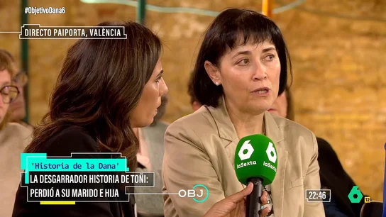 El desgarrador testimonio de Toñi, que perdió a su marido y a su hija en la DANA: "Los encontraron en el garaje" El desgarrador testimonio de Toñi, que perdió a su marido y a su hija en la DANA: "Los encontraron en el garaje"