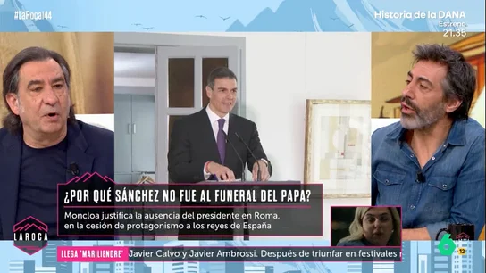 Juan del Val carga contra Sánchez por no acudir al funeral del papa Francisco: "No le gusta estar en segunda fila" Juan del Val carga contra Sánchez por no acudir al funeral del papa Francisco: "No le gusta estar en segunda fila"