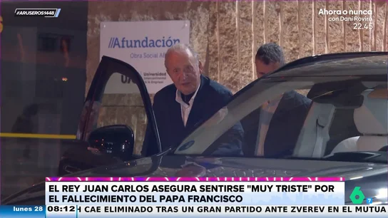Primera reacción del rey Juan Carlos tras el fallecimiento del papa Francisco: "Muy triste" Primera reacción del rey Juan Carlos tras el fallecimiento del papa Francisco: "Muy triste"