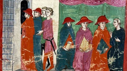 Un cuadro del cónclave de Viterbo, Nuova Cronica, manuscrito BAV Chigiano L VIII 296, conservado en la Biblioteca Vaticana. Un cuadro del cónclave de Viterbo, Nuova Cronica, manuscrito BAV Chigiano L VIII 296, conservado en la Biblioteca Vaticana.