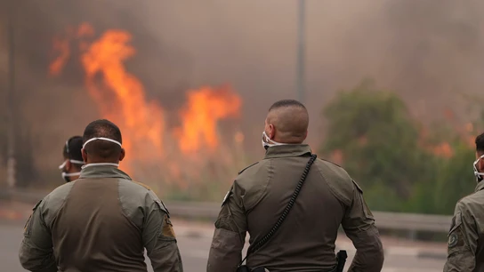 Incendios en las bosques próximos a Jerusalén Incendios en las bosques próximos a Jerusalén