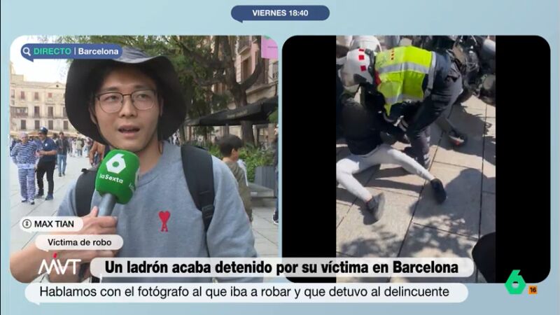 Max Tian retuvo a un ladrón con un mataleón en Barcelona: "Este año me han intentado robar cuatro veces"