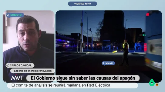 Cagigal, sobre las razones del apagón: "Una cosa es la línea del Gobierno y otra la de los expertos del sector" Cagigal, sobre las razones del apagón: "Una cosa es la línea del Gobierno y otra la de los expertos del sector"