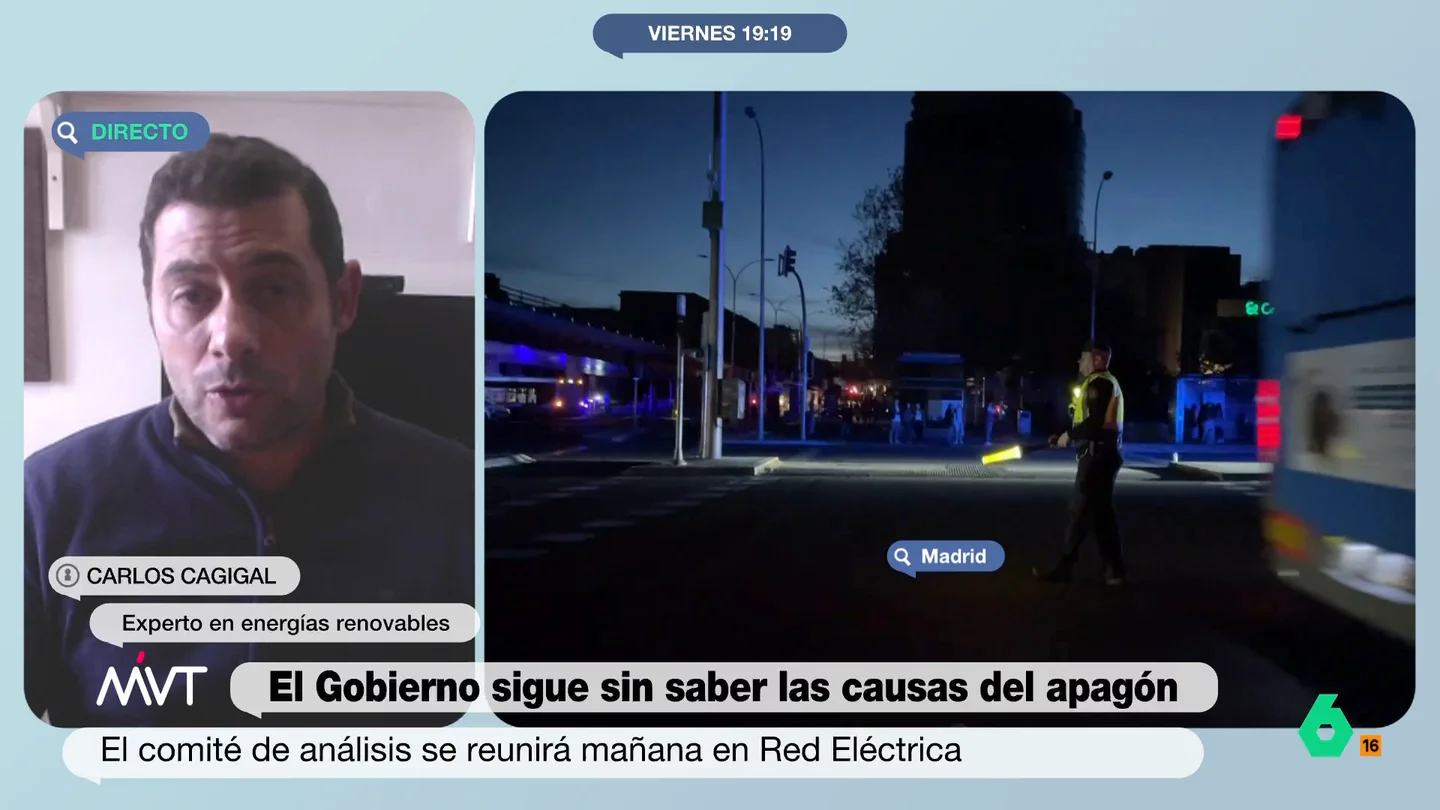 Cagigal, sobre las razones del apagón: "Una cosa es la línea del Gobierno y otra la de los expertos del sector" Cagigal, sobre las razones del apagón: "Una cosa es la línea del Gobierno y otra la de los expertos del sector"