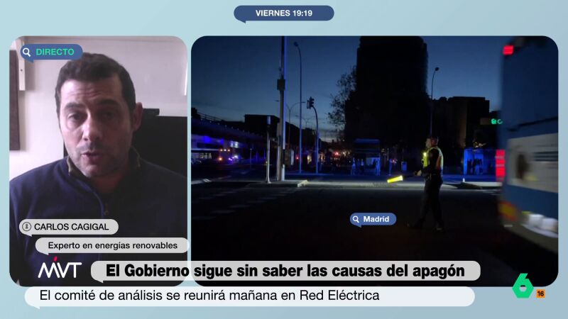 Cagigal, sobre las razones del apagón: "Una cosa es la línea del Gobierno y otra la de los expertos del sector"