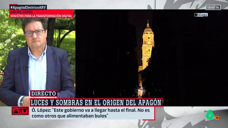 Óscar López cuestiona que hubiera avisos del apagón: "Me cuesta mucho creer que Red Eléctrica no respondiera"