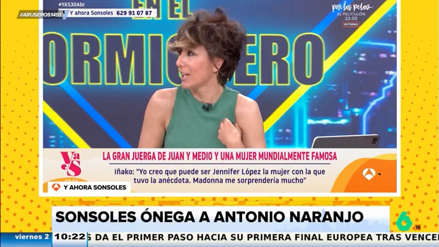 Así reacciona Sonsoles Ónega tras el comentario de Antonio Naranjo sobre su edad: "El perro ese" Así reacciona Sonsoles Ónega tras el comentario de Antonio Naranjo sobre su edad: "El perro ese"