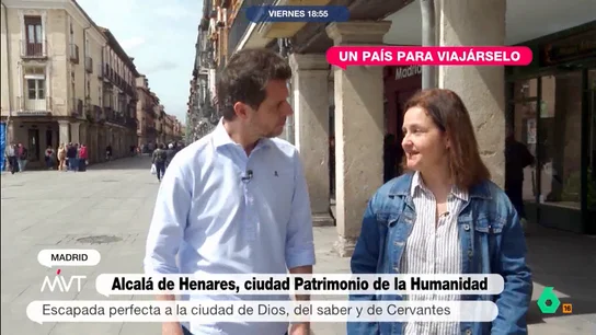 Luis Calero descubre Alcalá de Henares, la ciudad de Dios, del saber y de Cervantes El reportero recorre las calles junto a Mari Carmen Herráez, guía y técnico de turismo del ayuntamiento, que le descubre la calle mayor del municipio. Además, también visita el Hospital de Antezana, muy vinculado al papa Francisco.