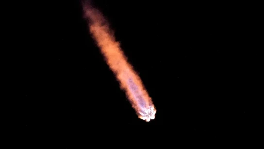 Imagen de archivo del lanzamiento de un satélite Imagen de archivo del lanzamiento de un satélite