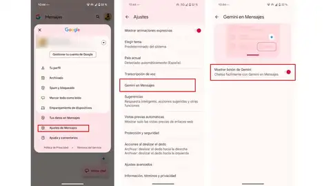 Desactivando Gemini en Mensajes Desactivando Gemini en Mensajes