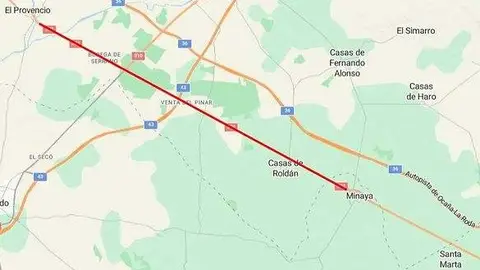 La recta de carretera más larga de España situada en la N-301 La recta de carretera más larga de España situada en la N-301