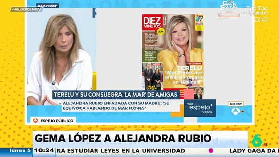 Gema López, contra Alejandra Rubio tras criticar que hable Terelu Campos: "Que no eres bioquímica, te dedicas a esto" Gema López, contra Alejandra Rubio tras criticar que hable Terelu Campos: "Que no eres bioquímica, te dedicas a esto"