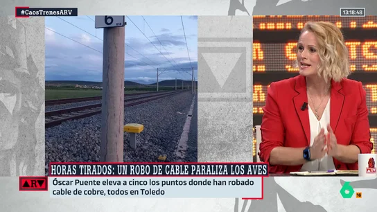 La observación de Zaida Cantera sobre el robo de cables al AVE: "Los puntos donde se han producido los robos no tenían cámaras" La observación de Zaida Cantera sobre el robo de cables al AVE: "Los puntos donde se han producido los robos no tenían cámaras"