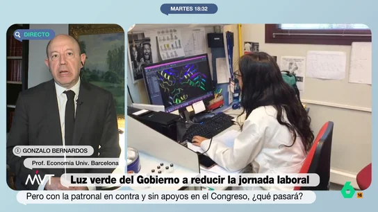 Gonzalo Bernardos responde a los críticos de la reducción de la jornada laboral: "Para la patronal aún trabajaríamos 60 horas" Gonzalo Bernardos opina en este vídeo sobre la reducción de la jornada laboral que, según él, beneficiará "a quien menos cobra" y no debería afectara a bares o restaurantes que "están viviendo una primavera dorada".