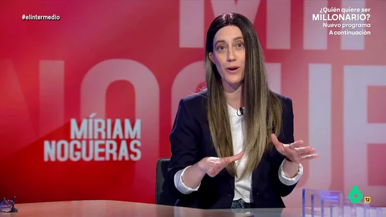 'Miriam Nogueras' opina sobre la reducción de la jornada laboral: "Es una cosa muy buena, pero para los españoles" Cristina Gallego se convierte en este vídeo en Miriam Nogueras, la portavoz de Junts en el Congreso, que valora la posición de su partido en la votación para la reducción de la jornada laboral.