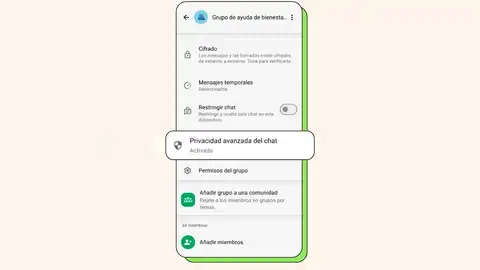 Activando la privacidad mejorada del chat Activando la privacidad mejorada del chat