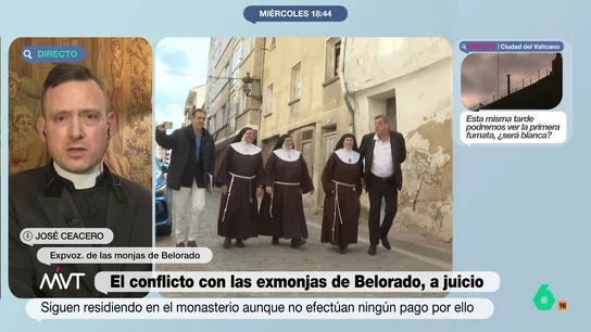 El 'cura coctelero' Ceacero carga contra las exclarisas de Belorado: "Monjas de clausura con un restaurante de carretera, de locos" José Ceacero desvela en esta entrevista de Más Vale Tarde un desencuentro con la abadesa del monasterio de Belorado cuando le explicó las exigencias para las monjas de clausura: "Tendrían que llevar una vida de religiosas y no la llevan", afirma.