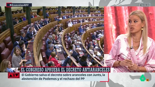 Afra Blanco, tras el 'no' del PP al decreto antiaranceles: "Ha decidido no proteger a la economía" Afra Blanco, tras el 'no' del PP al decreto antiaranceles: "Ha decidido no proteger a la economía"