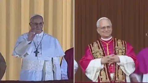 Comparación de la salida al balcón: mientras Francisco no esperaba ser papa e improvisó su discurso, León XIV llevaba su cuaderno Comparación de la salida al balcón: mientras Francisco no esperaba ser papa e improvisó su discurso, León XIV llevaba su cuaderno