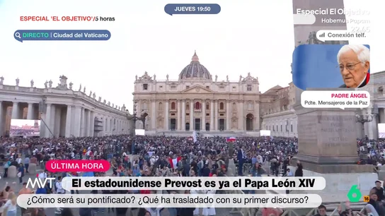 El padre Ángel valora la elección del papa León XIV: "Ha pisado pueblo y sabe lo que es estar con los pobres" El padre Ángel opina en Más Vale Tarde sobre la elección de Robert Francis Prevost como el papa León XIV. En este vídeo, asegura que el pontífice "va a trabajar por la paz sin duda alguna".
