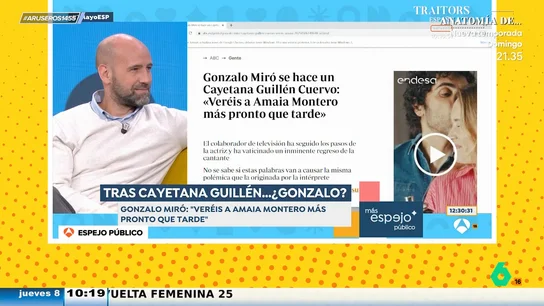La respuesta de Gonzalo Miró a Susanna Griso cuando le pregunta si está tan enfadado con él como con Cayetana: "¿En qué planeta vivís?" La respuesta de Gonzalo Miró a Susanna Griso cuando le pregunta si está tan enfadado con él como con Cayetana: "¿En qué planeta vivís?"