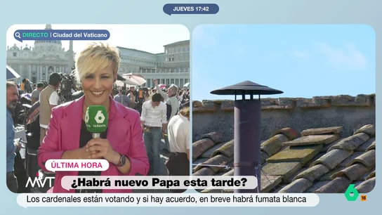 Cristina Pardo, sobre la prensa en la Plaza de San Pedro: "Nos tienen apretados como sardinas en lata" La periodista indica que han delimitado una zona para la prensa en la plaza de San Pedro. Esto es algo nuevo ya que, desde el fallecimiento del papa Francisco hasta el día de ayer, podían moverse con total libertad.