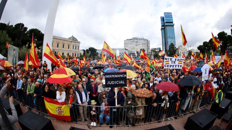 Imagen de la manifestación contra el Gobierno este sábado en Madrid