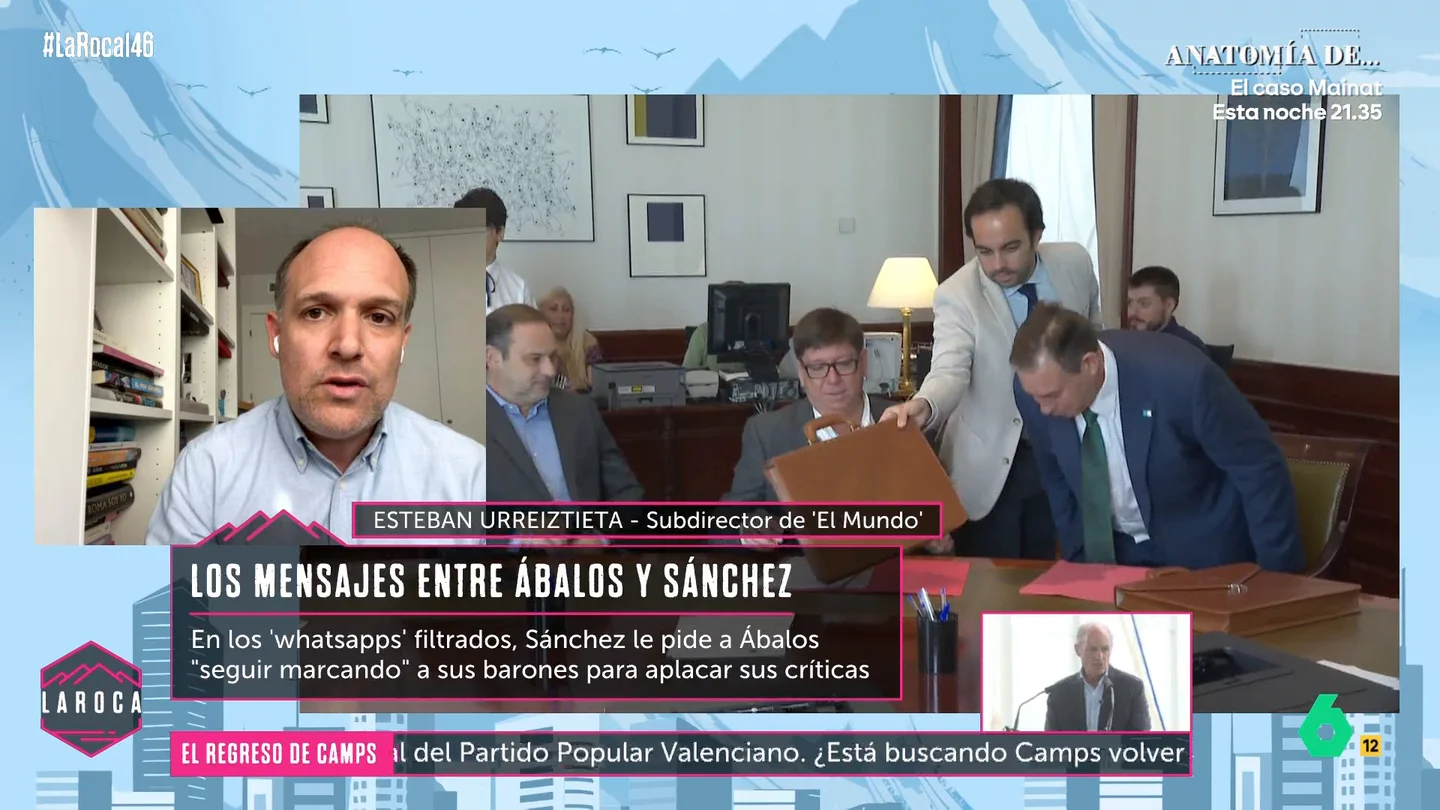 Esteban Urreiztieta, sobre los mensajes entre Sánchez y Ábalos: "Sorprende la relación estrechísima de complicidad absoluta" Esteban Urreiztieta, sobre los mensajes entre Sánchez y Ábalos: "Sorprende la relación estrechísima de complicidad absoluta"