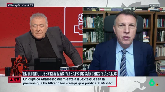 El magistrado Joaquim Bosch afirma que no es un delito la publicación de los mensajes entre Sánchez y Ábalos: "El periodista no tiene el deber de guardar un secreto" El magistrado Joaquim Bosch afirma que no es un delito la publicación de los mensajes entre Sánchez y Ábalos: "El periodista no tiene el deber de guardar un secreto"