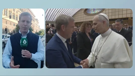 Martínez-Brocal con el papa León XIV. Martínez-Brocal con el papa León XIV.